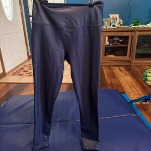 Zyia Active Navy Metallic Light and Tight High-Waisted Leggings